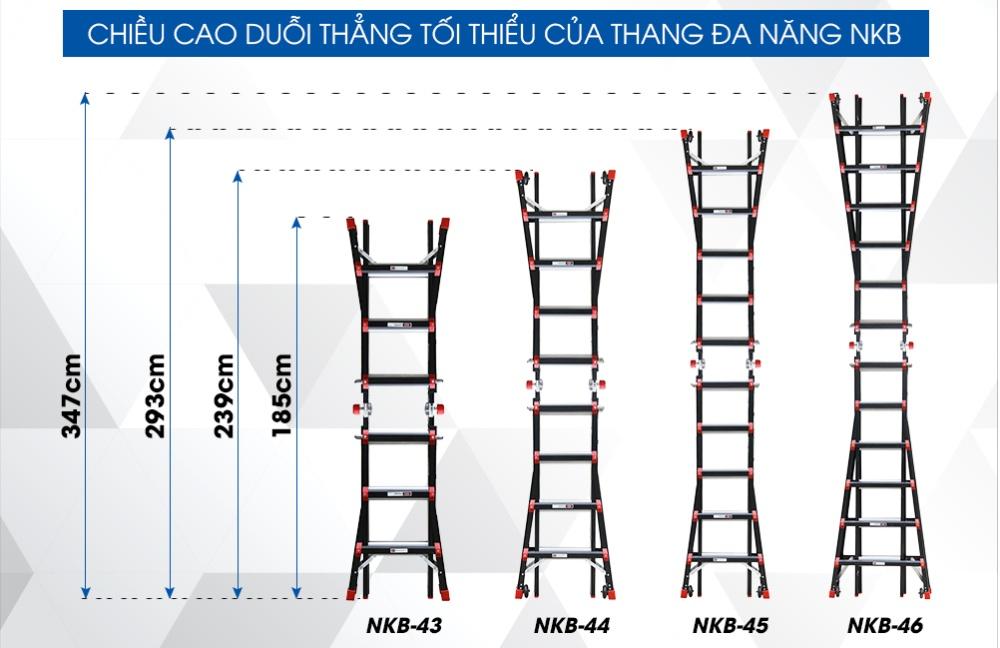 Thang nhôm gấp đa năng Nikawa NKB-44 (Đen)