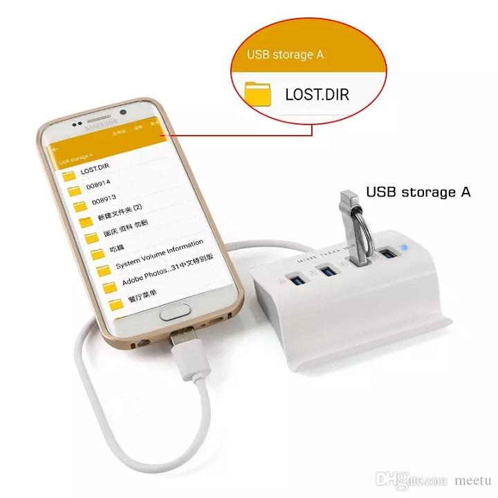 Bộ chia 4 Cổng USB OTG HUB với Dock cho điện thoại thông minh & Máy Tính
