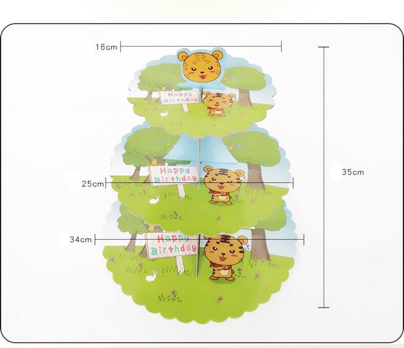 KỆ BÁNH SINH NHẬT CUPCAKE 3 TẦNG (KB02)