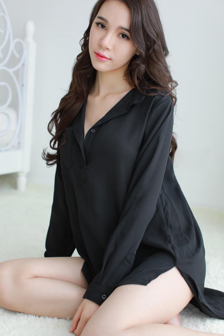 [HCM]Váy Ngủ Kiểu Sơ Mi Tay Dài CDAN66