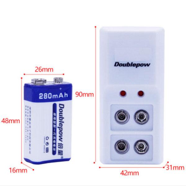 Combo sạc pin 9V và pin 280mAh DoublePow cao cấp
