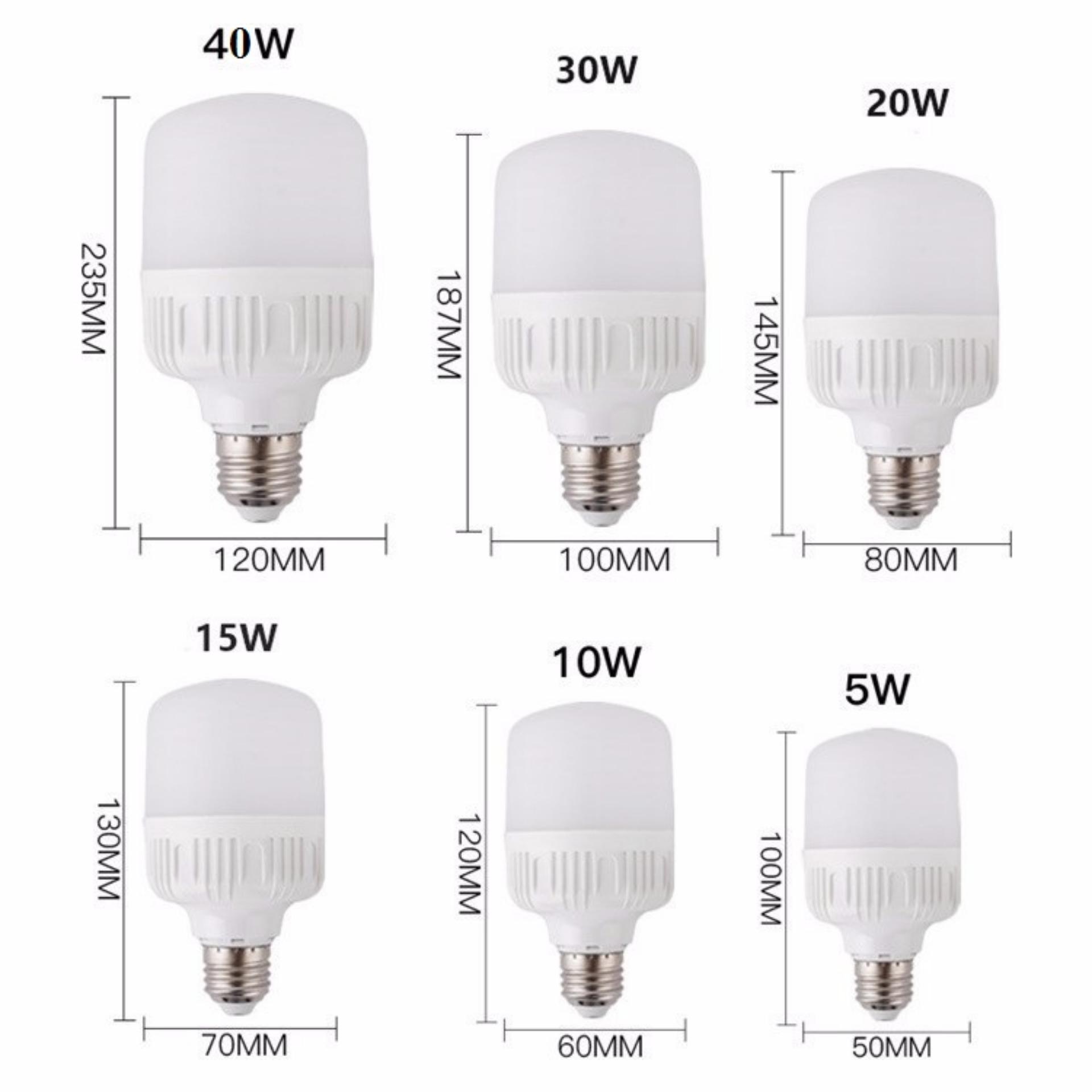 Bộ 10 bóng đèn LED Trụ 30W kín nước (Trắng)