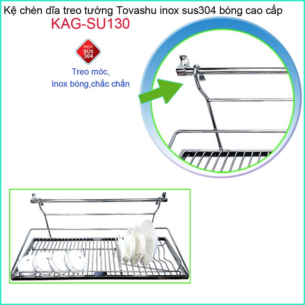 Kệ úp chén dĩa 1 tầng Tovashu 600, kệ chén dĩa inox 304 KAG-SU130