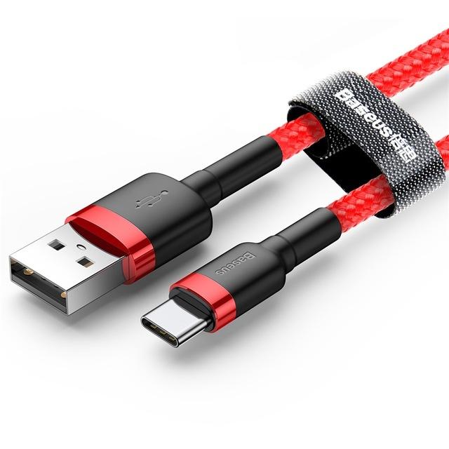 Cáp sạc  Baseus Cafule Type C 1m và 2m cho Samsung S8/S9/ Note8/ Note9/ Xiaomi/ Huawei/ Oppo/Nokia