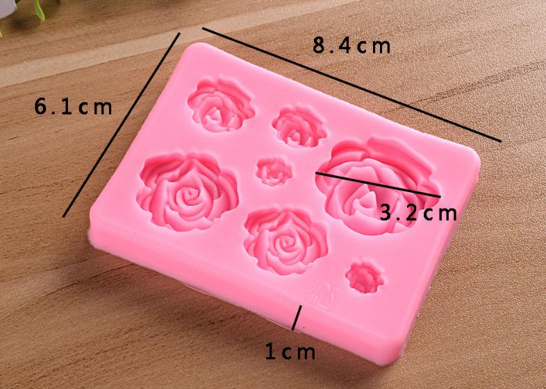 Khuôn silicon 3D 7 hoa hồng