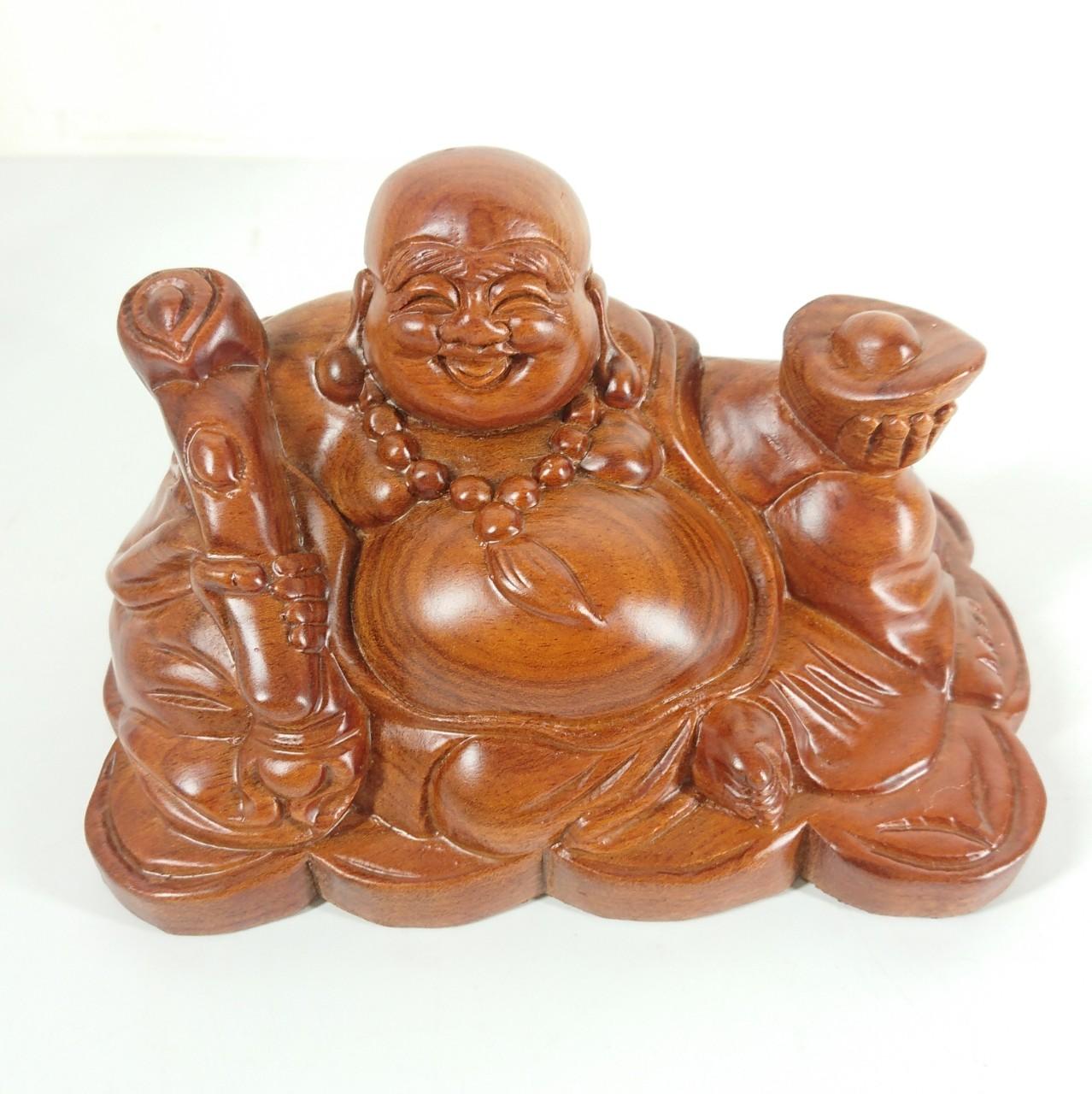Tượng Di lặc bằng gỗ Hương 40cm