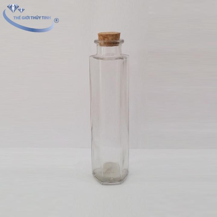 [HCM]Chai Thủy Tinh Lục Giác 350ML Nút Bần