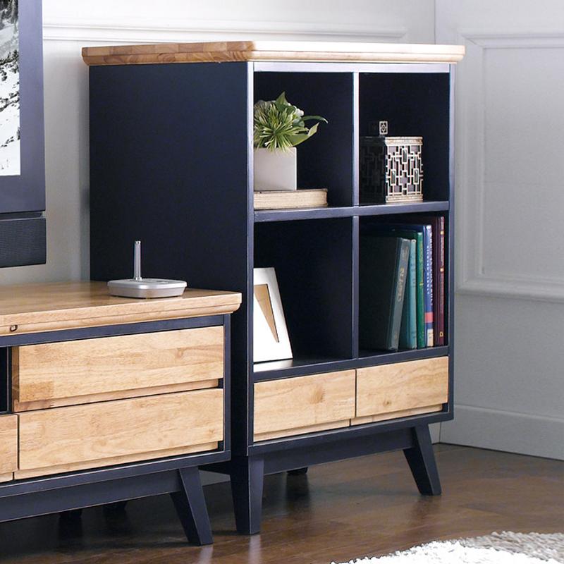 Kệ trưng bày 2 ngăn kéo IBIE NB-Blue gỗ cao su màu xanh phối tự nhiên