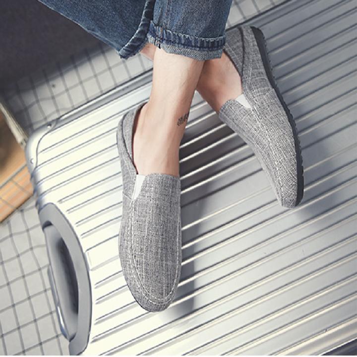 Giày Lười Nam Hàn Quốc Màu Xám Đậm