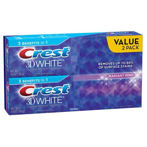 Kem đánh răng làm trắng CREST 3D White Radiant Mint Fresh Mỹ (136g)