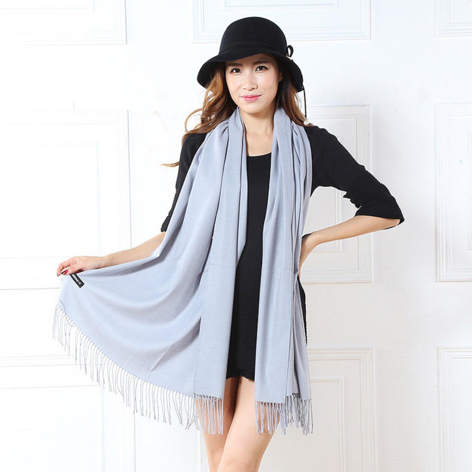 Khăn choàng cổ Cao cấp  cashmere một màu 07