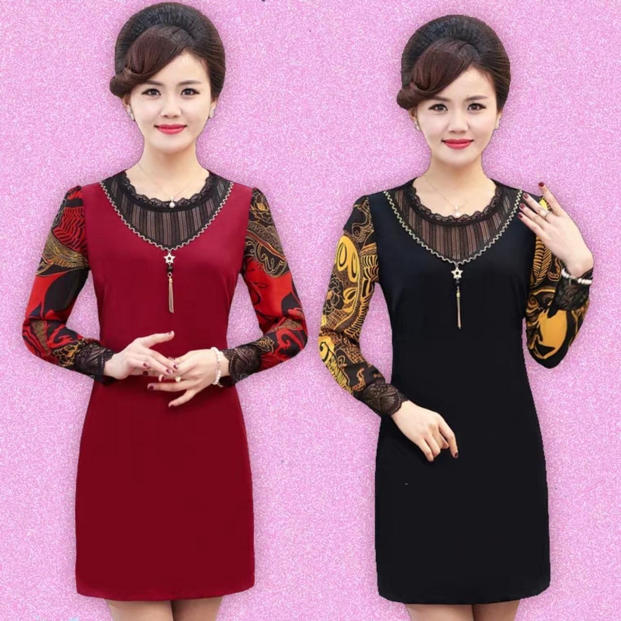 Đầm  trung niên tay voan