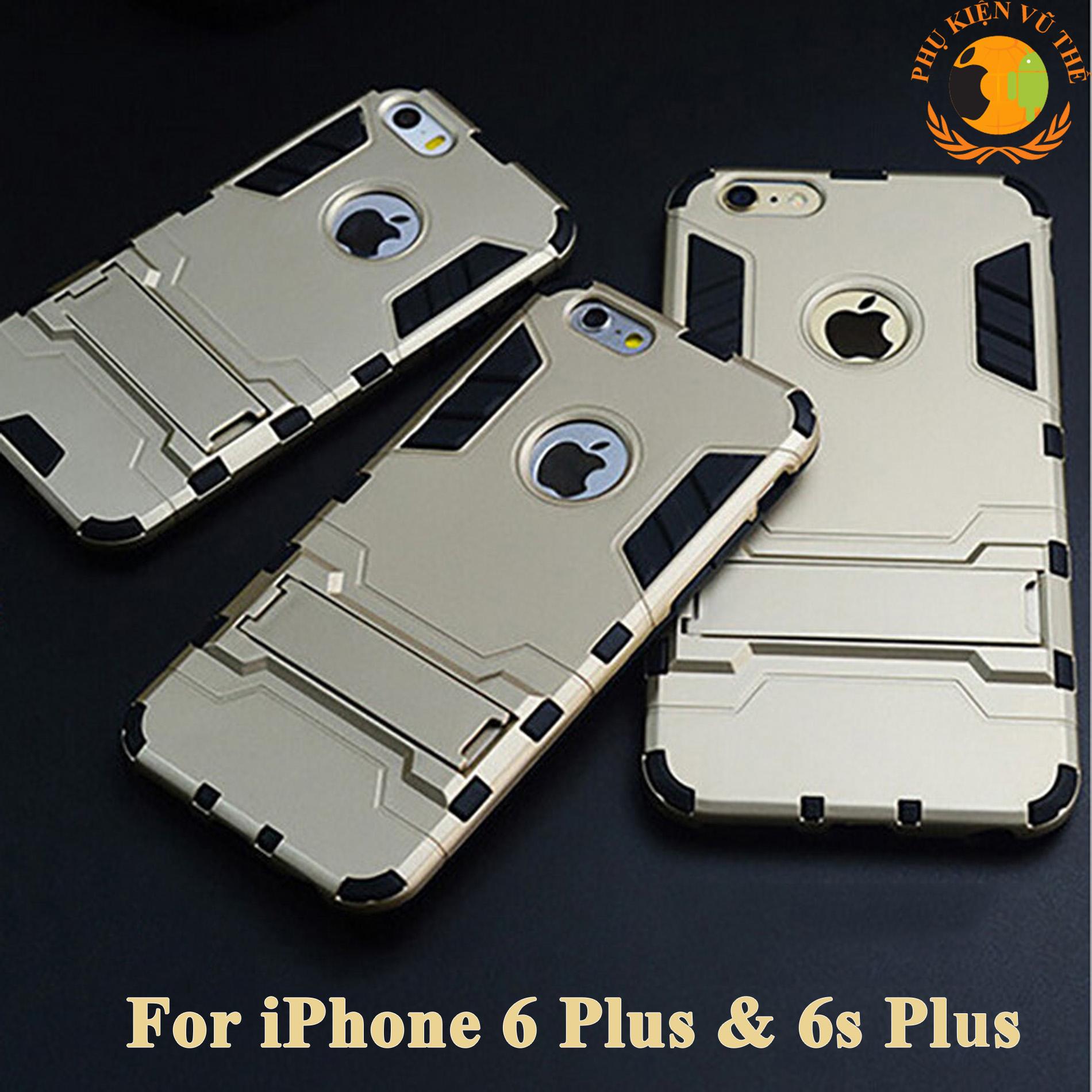 Ốp Lưng Chống Sốc Iron Man Cho iPhone 6 Plus 6s Plus Có Dựng Lưng