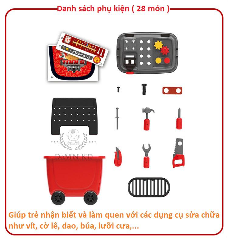 Xe đẩy bộ đồ chơi công cụ sửa chữa