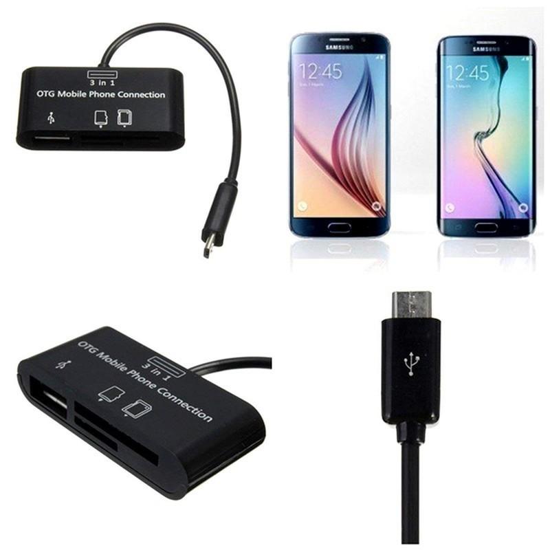 Đầu đọc thẻ Android + Hub OTG 3 trong 1