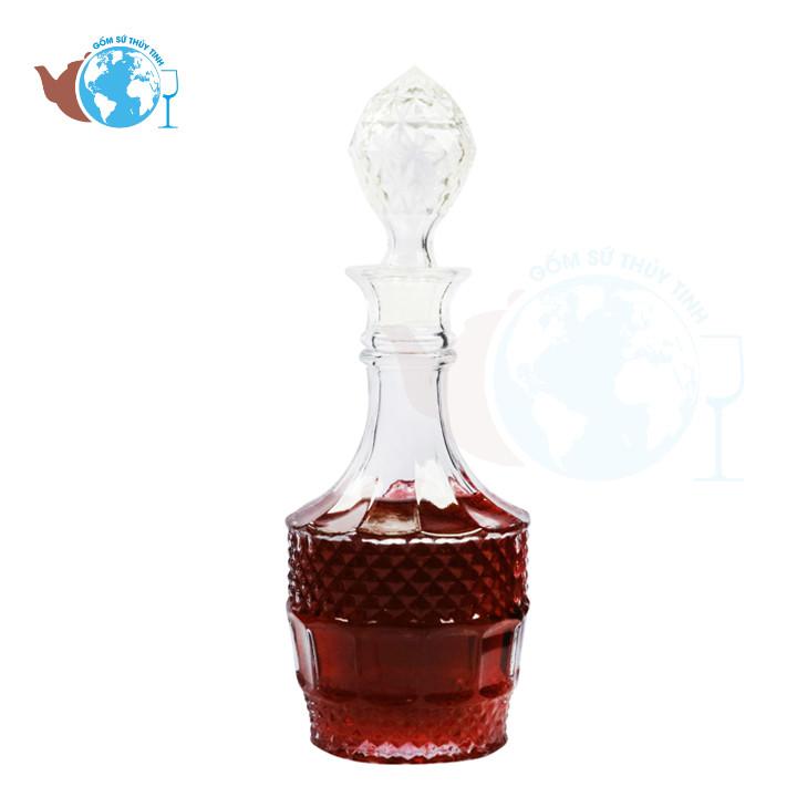 Bình đựng rươu ngâm sâm thủy tinh 750ml - br03