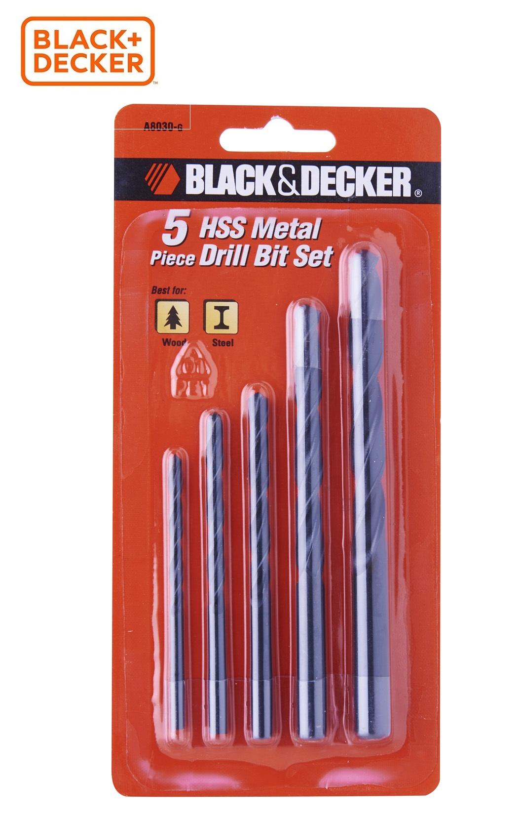 BLACK+DECKER - A8030G Hộp mũi khoan sắt 5 chi tiết