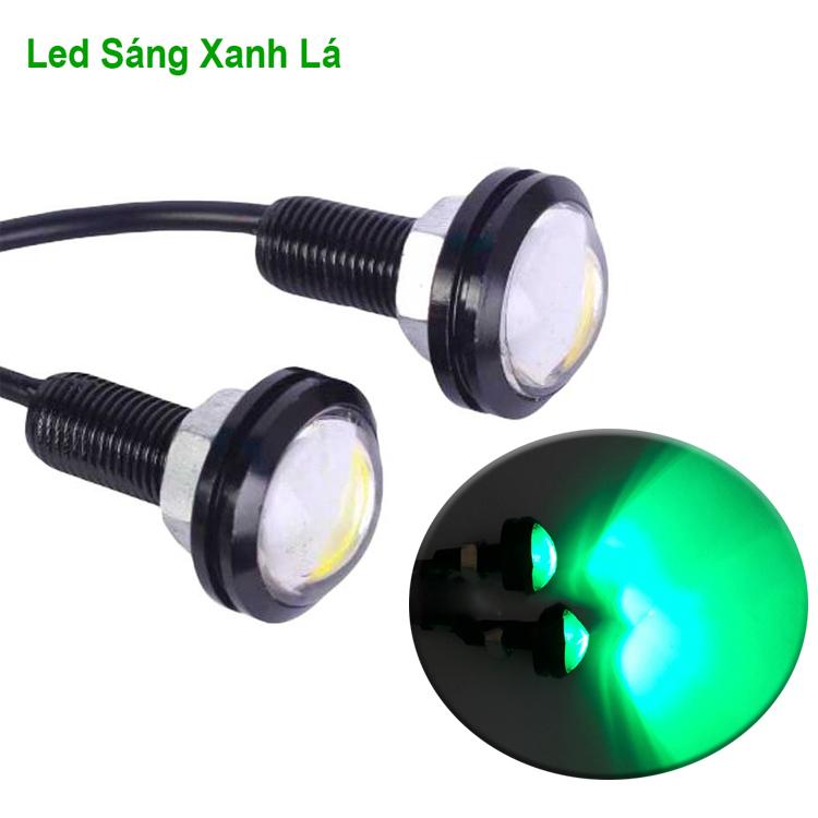Bộ 2 đèn xi nhan nút áo lớn cho xe máy - Sáng Xanh Lá