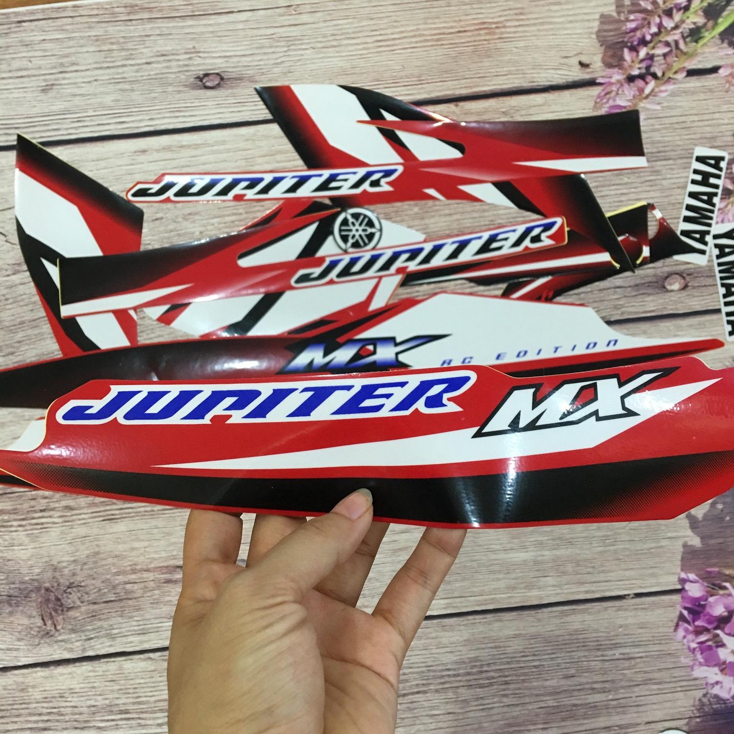 [ĐẸP MÊ LI] Trọn bộ tem tân trang xe mới Jupiter MX đỏ trắng đẹp vô cùng OX40-NL