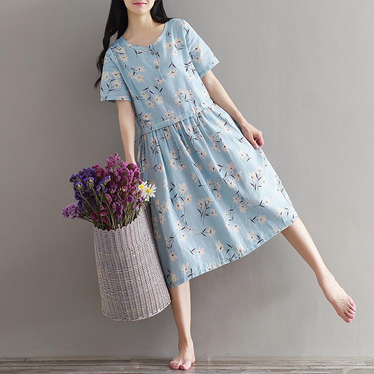 Váy bầu thô đũi xanh