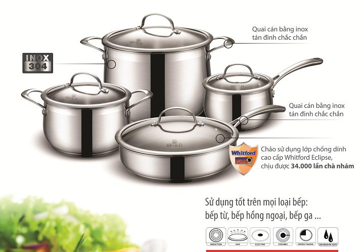 Bộ Nồi Chảo Inox Elmich Cao Cấp DIVA EL3246 - Bảo Hành 5 Năm