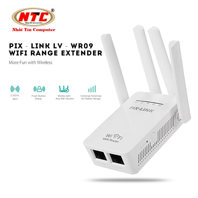 Thiết bị kích sóng wifi kiêm chức năng router PIX-LINK WR09 chuẩn Wireless-N (Trắng) - Nhất Tín Computer