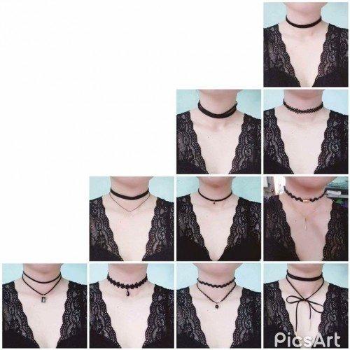 Combo 12 vòng choker nữ cá tính và thời trang