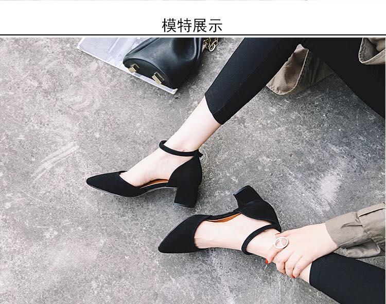 (Miễn phí vận chuyển) Sandal da lộn chất mềm mịn, mũi kín đế 5p hàng full box