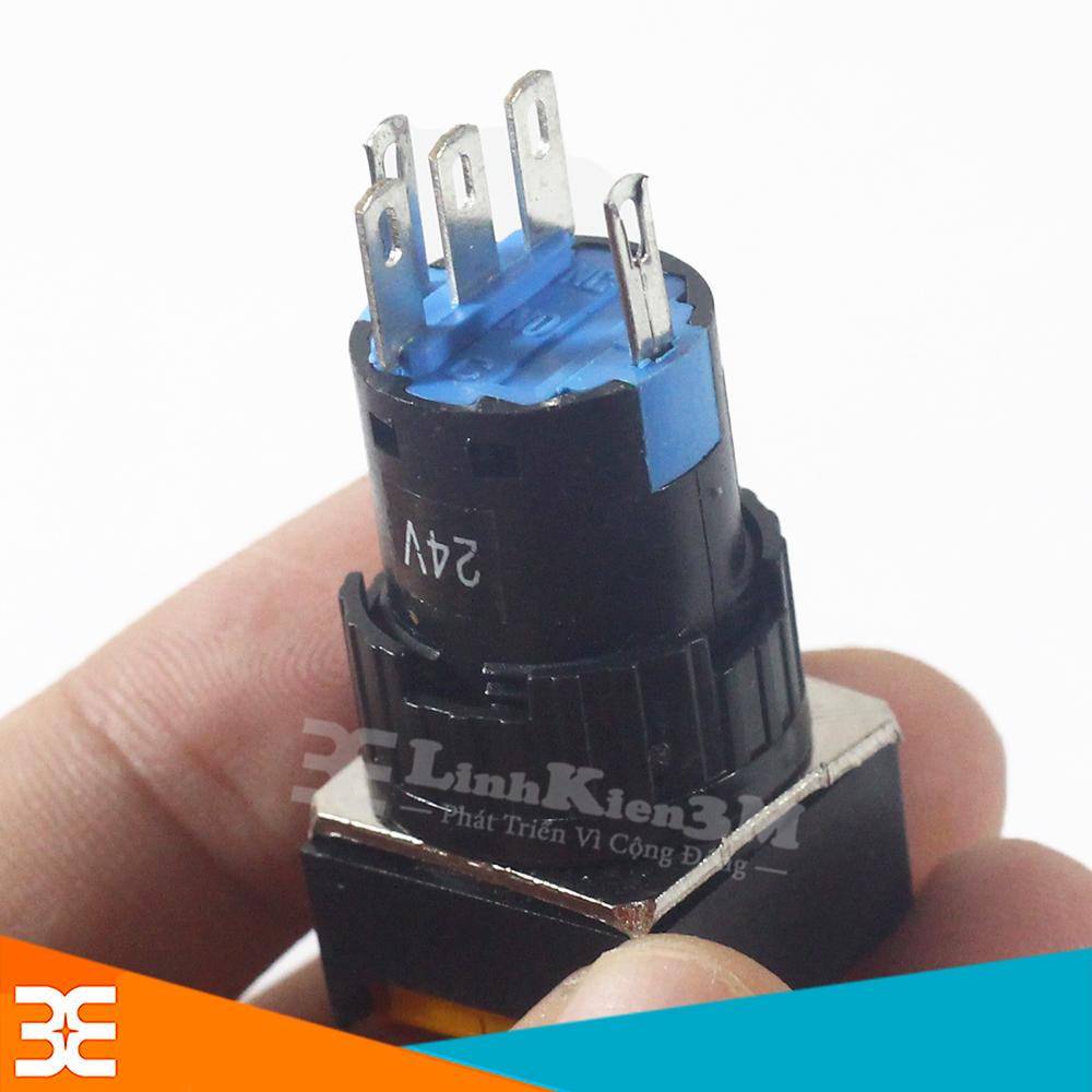 Nút Nhấn Đề Vuông 24VDC AL6 - A Nhấn Giữ Có Đèn Đỏ