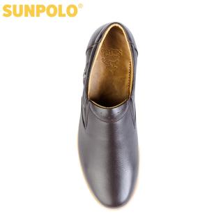 Giày mọi nam da bò sunpolo skt01nd nâu, đen - ảnh sản phẩm 5