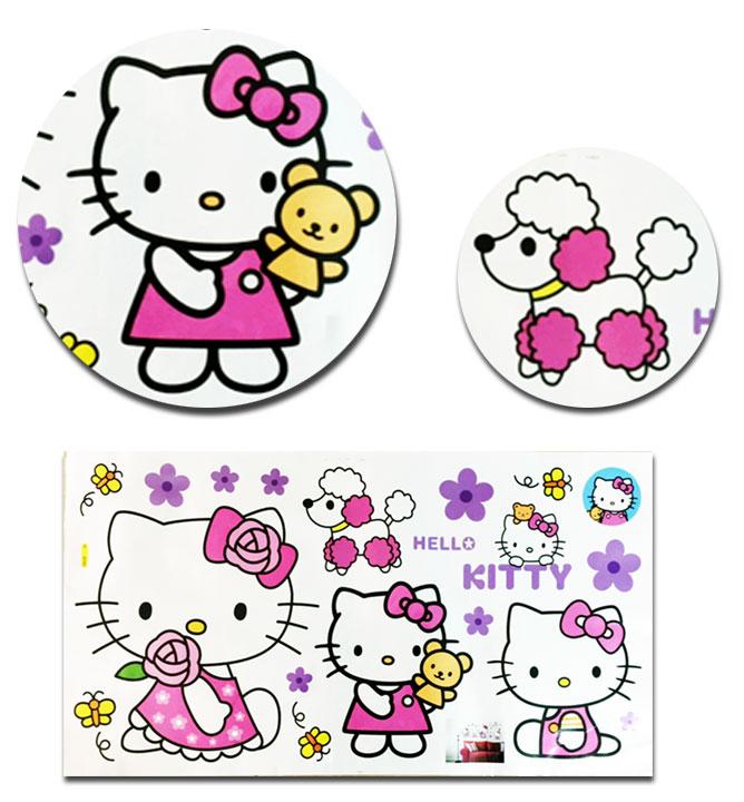 Sticker dán tường - decal dán tường mèo hồng dễ thương