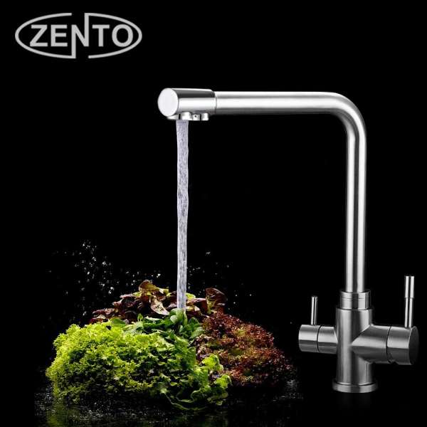 Vòi rửa bát 3 đường nước inox304 Zento SUS5569 (Xám)