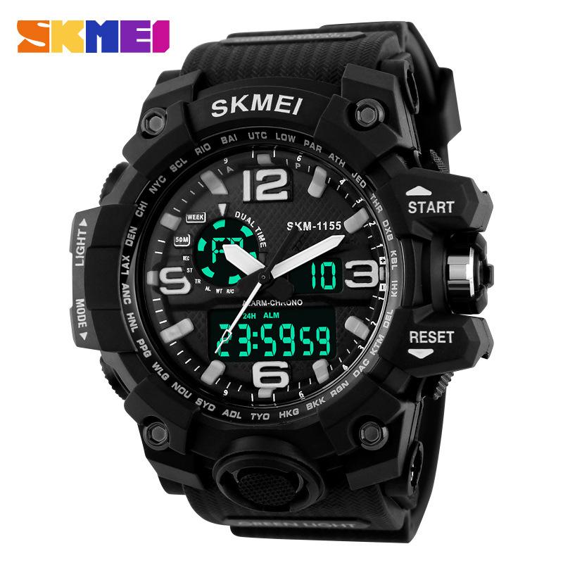 (Cập nhật 2019)Đồng Hồ Thể Thao Nam Skmei 1155 Chạy Giờ Kép Chống Nước 50m + Full Hộp