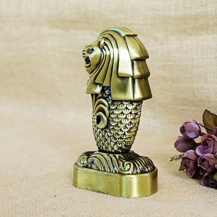 [HCM SHIP NHANH]Mô hình sư tử biển Merlion cao 15.5 cm (Màu Vàng Rêu)