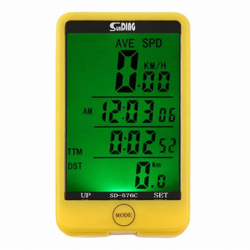 Đồng hồ tốc độ xe đạp không dây Sunding SD-576C (Vàng)