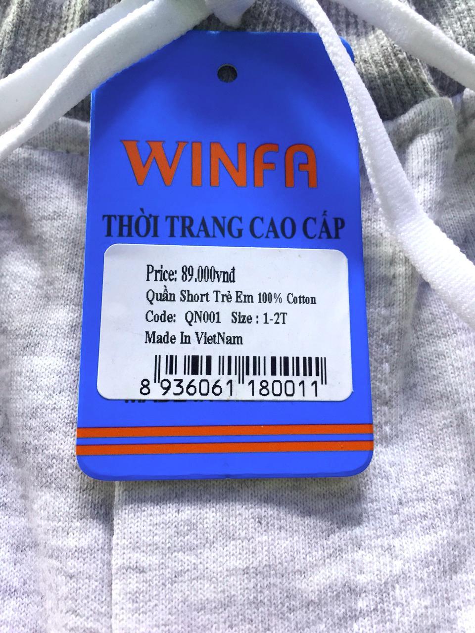 [HCM]Quần short trẻ em Winfa ( vàng trắng xám)