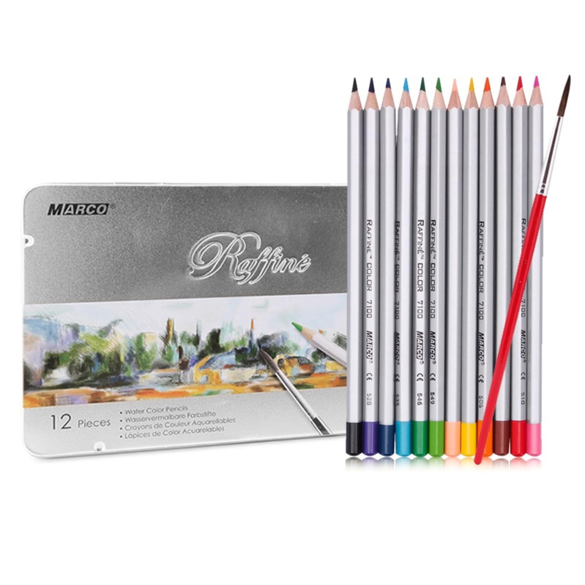 [HCM]BỘ CHÌ TÔ 12 MÀU NƯỚC CAO CẤP MARCO RAFFINE 7120-12TN (HỘP THIẾC)