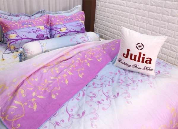 Bộ chăn ga gối 100% cotton sợi bông Hàn Quốc Julia J2 (5 món chần gòn nguyên bộ)