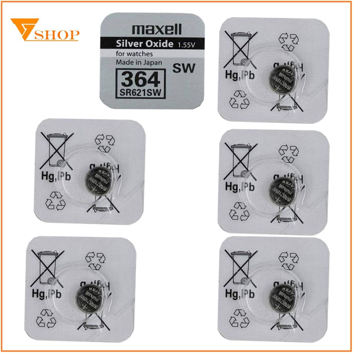 Combo 2 vỉ pin đồng hồ SR621SW Maxell 1.55V, pin 364 ( 1 vỉ 1 viên )