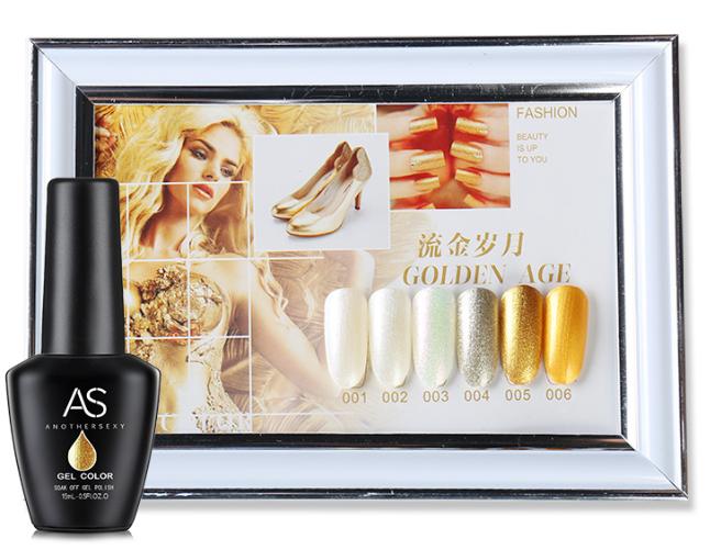 Sơn gel AS lẻ 6 màu Nhũ vàng bạc