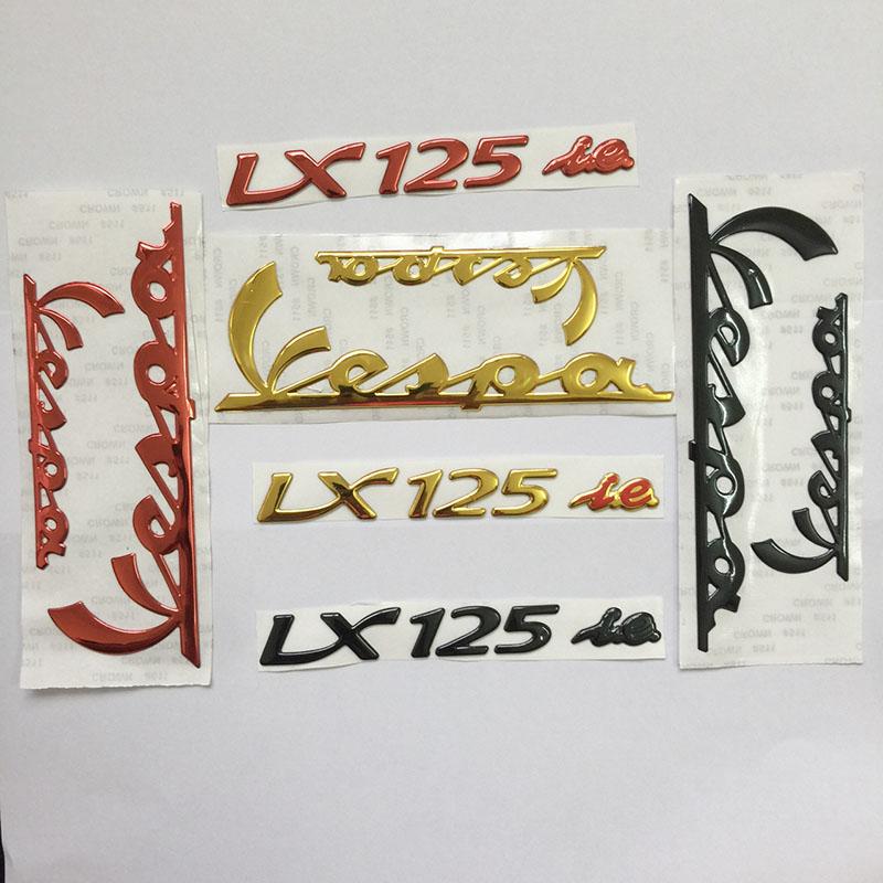 Tem decal xe máy - Trọn bộ tem VESPA LX 125 ie nổi trang trí xe siêu mới, độc đáo lạ mắt OX124-4 (màu VÀNG), chuyên cung cấp phụ tùng xe máy