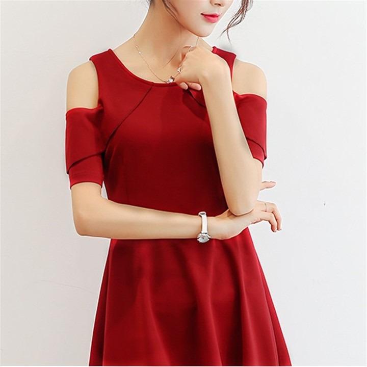 Đầm Thun Hở Vai Cách Điệu