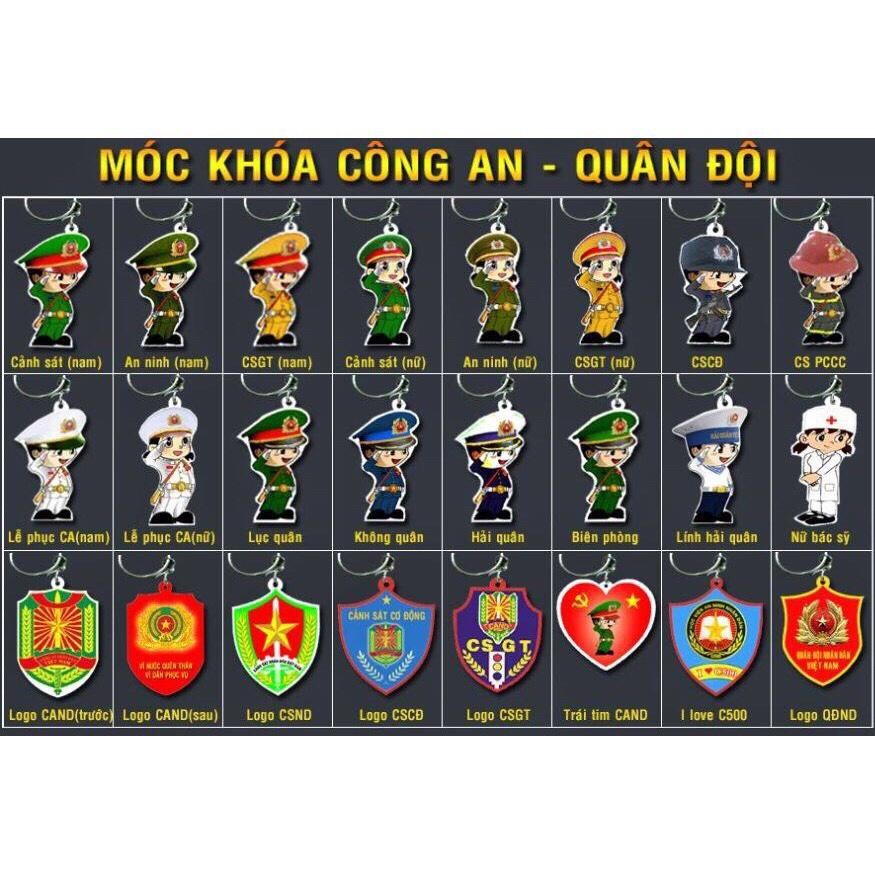 [HCM]Combo 12 Móc Khóa Chibi Công an