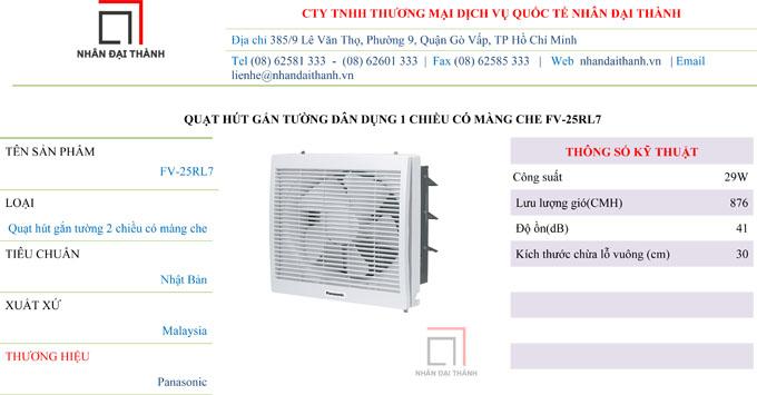 [HCM]Quạt hút gắn tường Panasonic FV-25AL1
