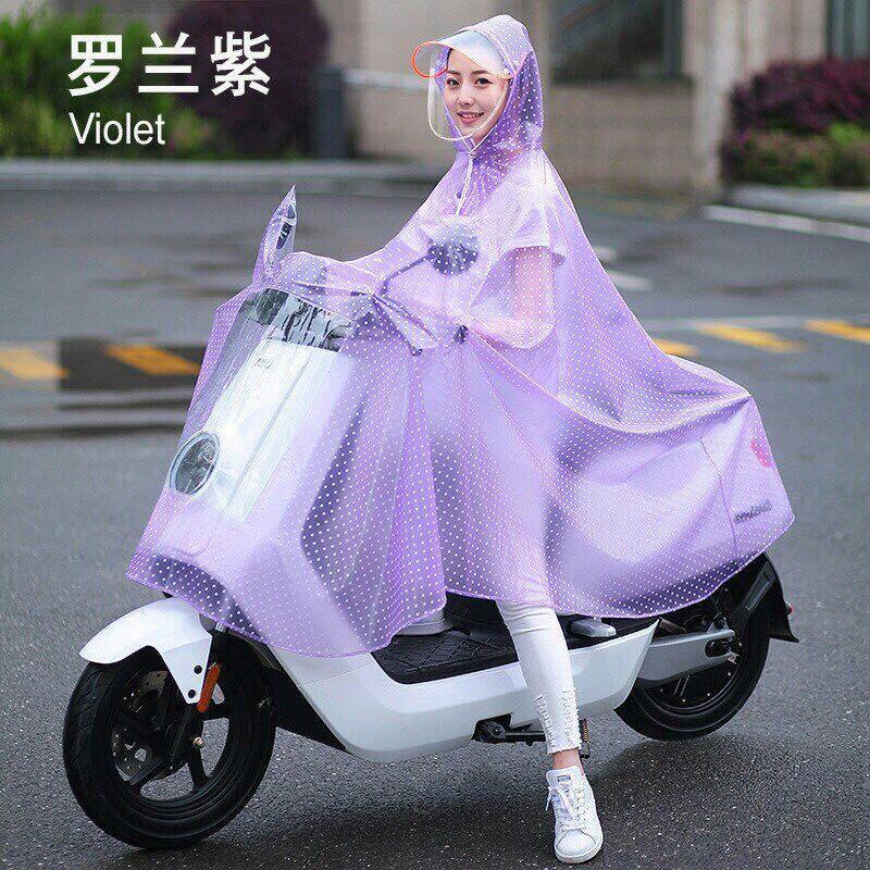 Áo mưa trong suốt siêu dai chấm bi 1 đầu