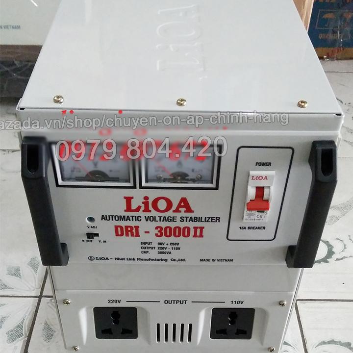 Ổn Áp Lioa 3KVA 1 Pha Dải 90-250V, Thế Hệ II 2018, 100% Dây Đồng