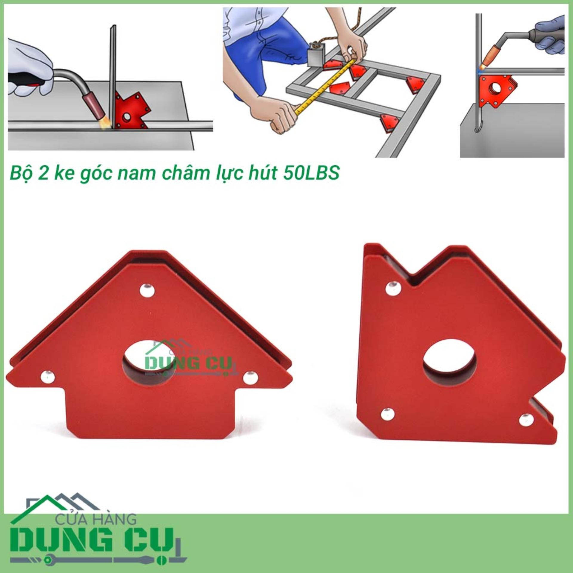 Bộ 2 ke góc nam châm - ke góc hàn, góc vuông - lực hút 50lbs