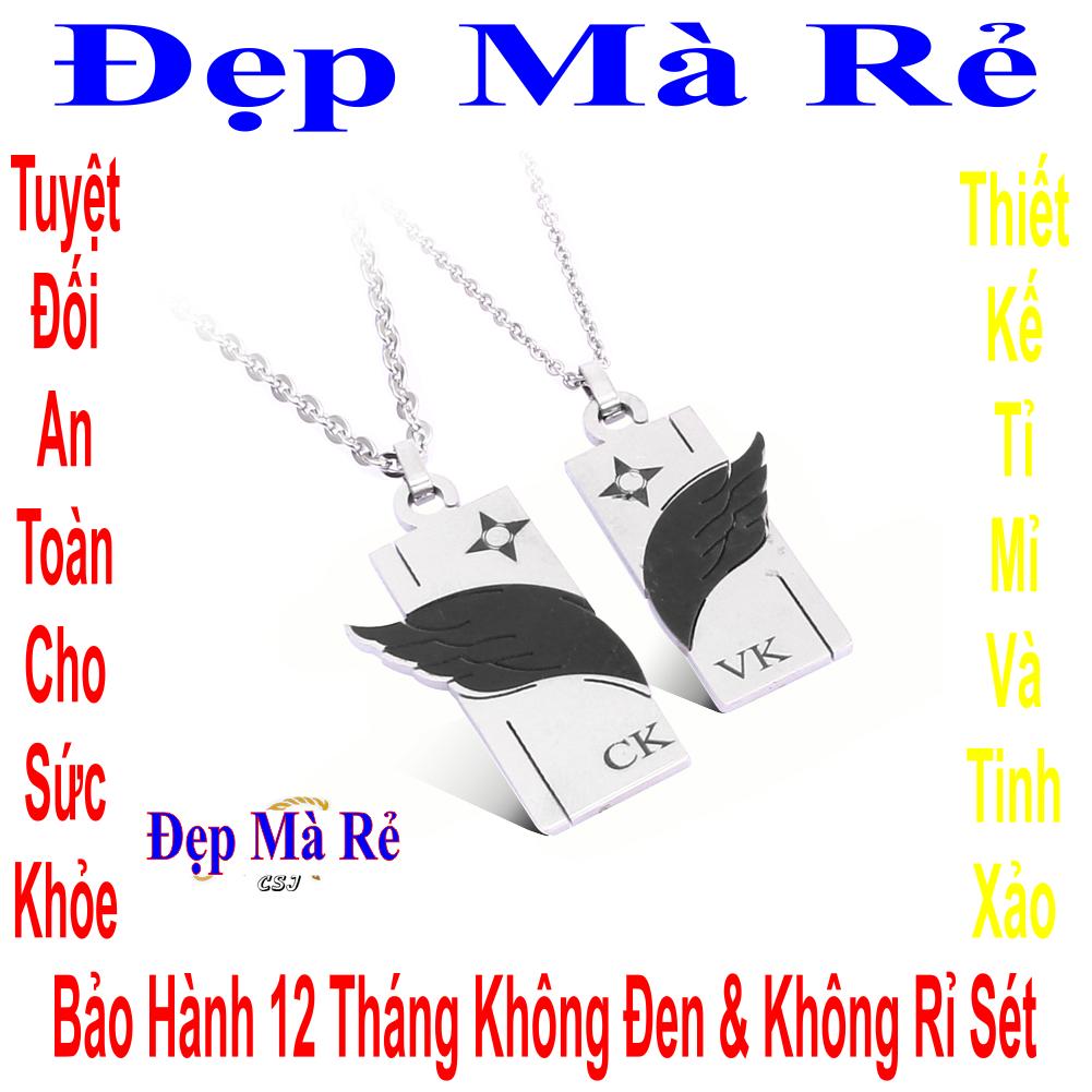 (Gift 01 bangles) necklaces couple stainless steel 2 piece puzzle is the wings bird carved letters CK / VK selling price as above is 1 pair as picture-commitment 1 Đổi 1 if Hoen, rust