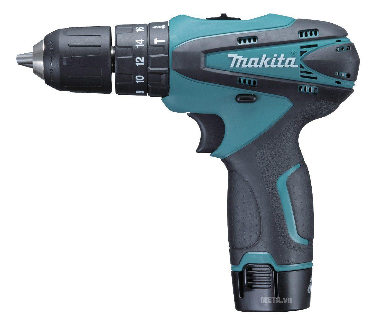 Máy khoan búa 12 vôn Makita DF330DWE -Xuất xứ Thái lan (đủ 3 chức năng bắn vít, khoan sắt, gỗ, đặc biệt khoan bê tông khỏe)