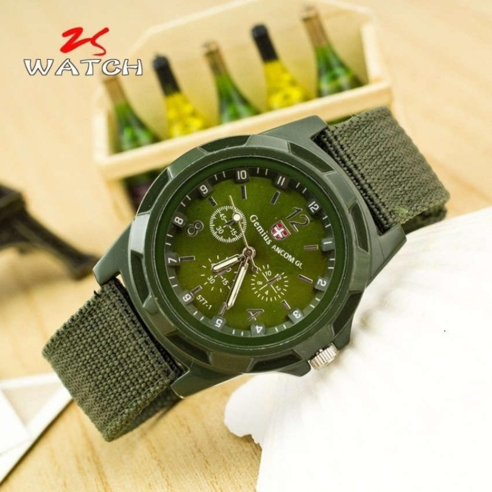 [Hcm]Army Gl Parachute Fabric Strap Military Watch (Moss Green)